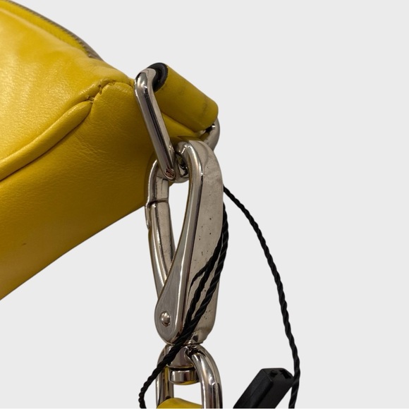 PRADA NWT Yellow Grace Leather Triangle Wristlet Pouch Detachable Strap - Picture 11 of 16